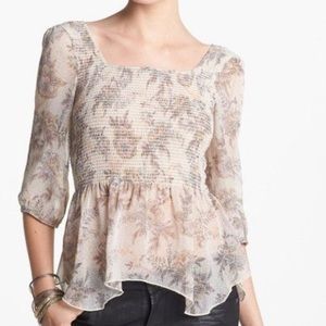 Free People floral peasant blouse